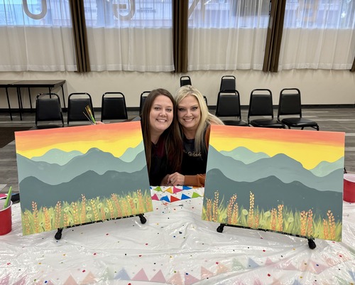 People having fun at paint party